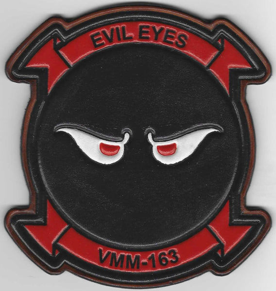 Officially Licensed USMC VMM-163 Evil Eyes Leather Patches