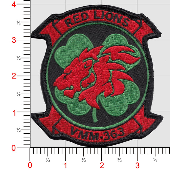 Officially Licensed USMC VMM-363 Lucky Red Lions Squadron Patch