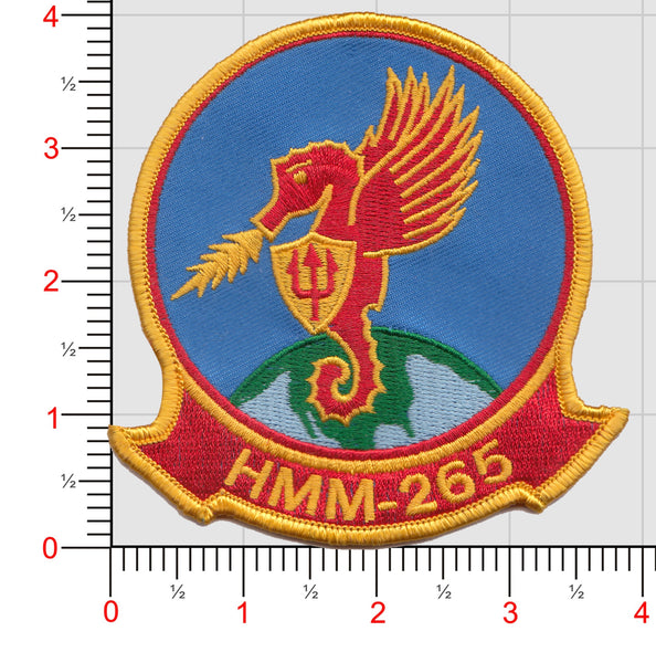 Officially Licensed USMC-HMM 265 Dragons Red Banner Patch