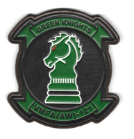 Officially Licensed USMC VMFA(AW)-121 Green Knights Leather Patches