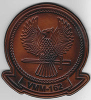 Officially Licensed USMC VMM-162 Golden Eagles Leather Patches