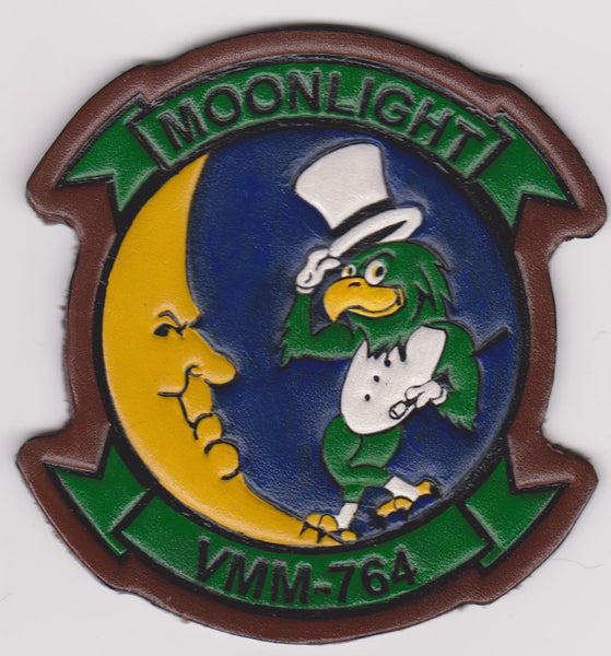 Officially Licensed USMC VMM-764 Moonlighters Leather Patch