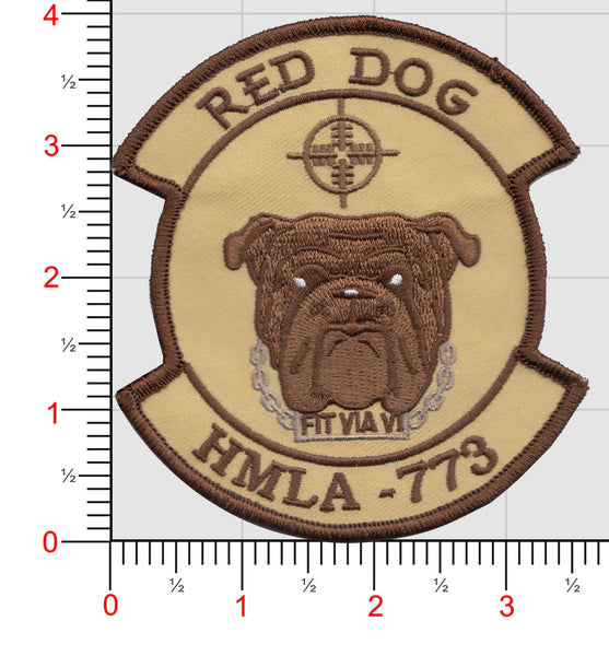 Officially Licensed HMLA-773 Red Dogs Desert Tan Patch