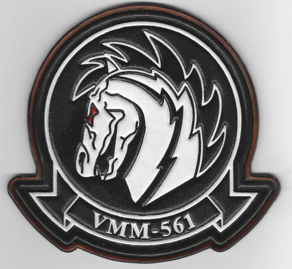 Officially Licensed USMC VMM-561 Pale Horse Leather Patches