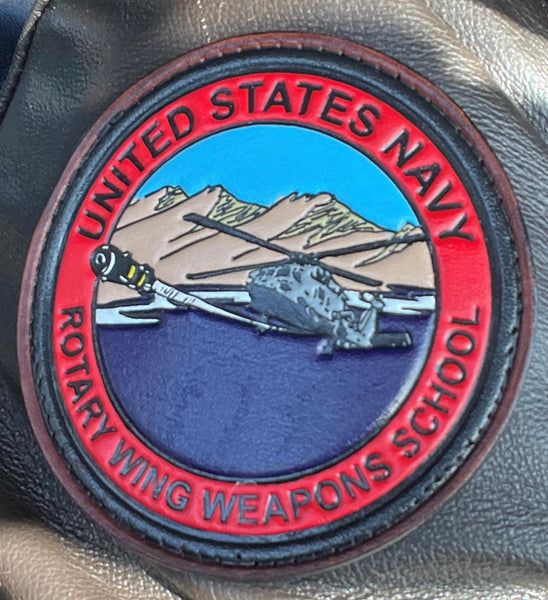 Officially Licensed US Navy Rotary Wing Weapons School Leather Patch