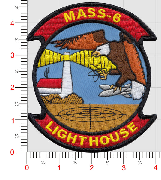 Officially Licensed Marine Aviation Support Squadron MASS-6 Lighthouse Patch