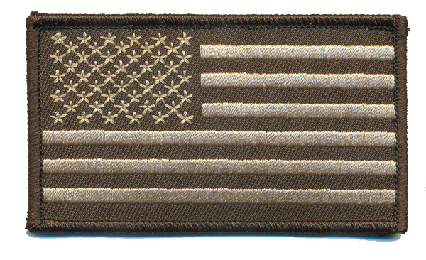 US Flag Dark Brown Border Patch