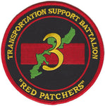 Officially Licensed USMC 3rd Transport Support Bn Red Patches