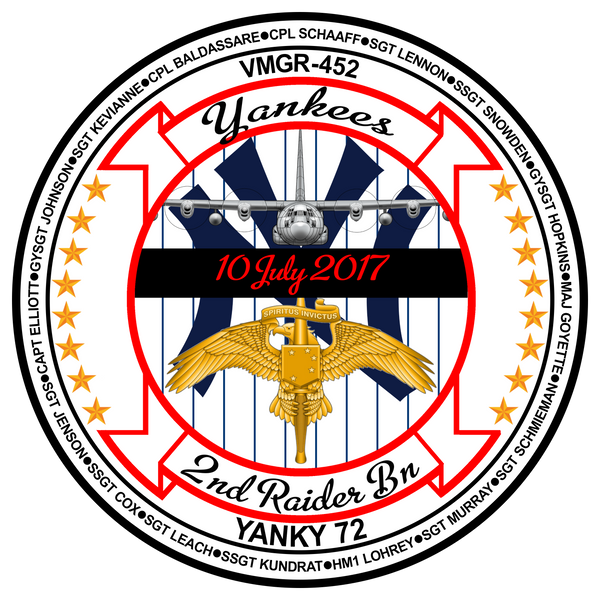 VMGR-452/ 2nd Raider Memorial Sticker