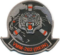 Officially Licensed USMC VMM-262 Flying Tigers (REIN) Black/Gray Patch
