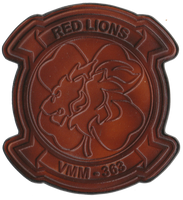 Officially Licensed USMC VMM-363 Red Lions Leather Patches