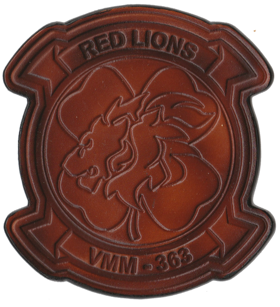 Officially Licensed USMC VMM-363 Red Lions Leather Patches