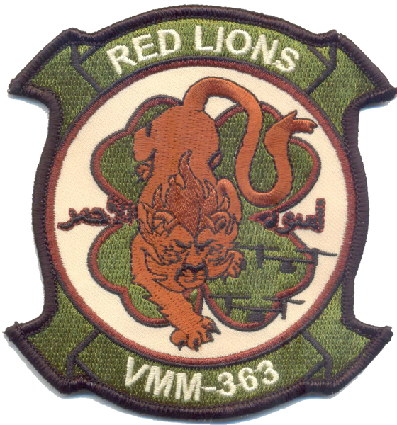 Officially Licensed USMC VMM-363 Red Lions Desert Patch